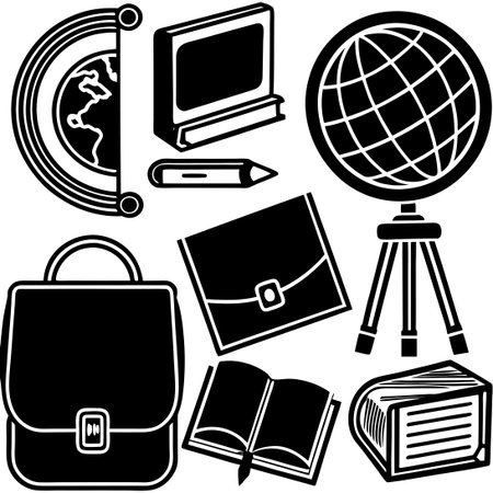 Doodle Teacher's Toolkit with School Supplies and Classroom Essentialsのイラスト素材
