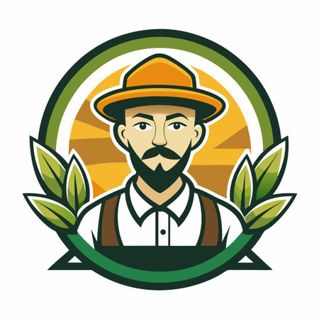 Professional Vector Template Illustration of a Farmer for Logo or Marketing Designs (1)のイラスト素材