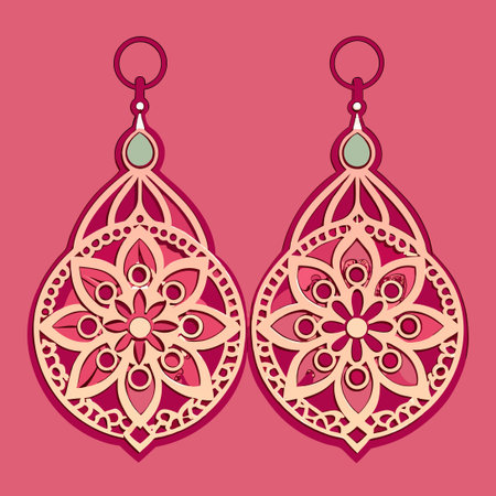 Eye-Catching Earrings with Intricate Openwork Design for a Stunning Statementのイラスト素材