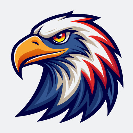 Majestic Full-Color Eagle Bird Logo Vector Template in Vibrant Huesのイラスト素材