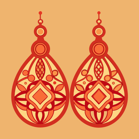Intricate Openwork Earrings: A Stunning Piece of Jewelry Artのイラスト素材