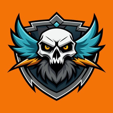 Intricate Eagle and Skull Vector Logo Illustration with Intricate Detailsのイラスト素材