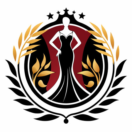 Mesmerizingly Elegant Fashion Logo Adorned with Graceful Curvesのイラスト素材