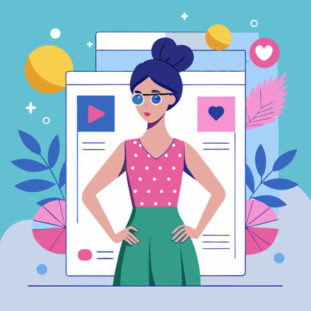 Fashionista Social Media Post and Stories Template for a Chic and Stylish Online Presenceのイラスト素材