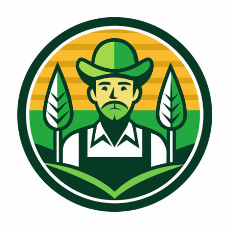 Professional Vector Illustration of a Farm Logo with Modern Designのイラスト素材