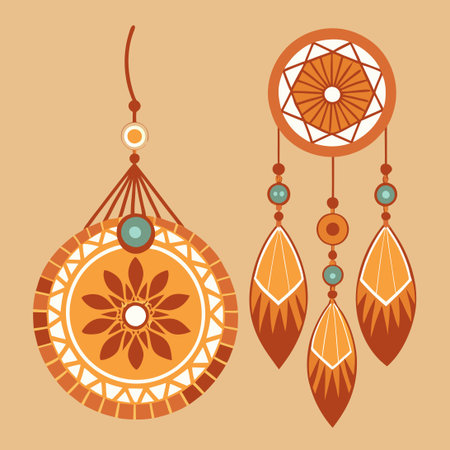 Laser Cut Jewelry Set Templates: Earrings and Pendantsのイラスト素材
