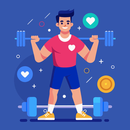 Gym Fitness Motivation and Inspiration: Templates for Social Media and Storiesのイラスト素材