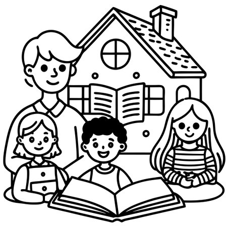 Colorful and Creative Doodle Set for Educational Purposesのイラスト素材