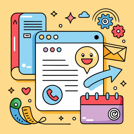 Hand Drawn Cartoon Doodle Color Contact Sheet Assortmentのイラスト素材