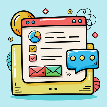 Hand Drawn Doodle Color Contact: A Quirky and Colorful Setのイラスト素材