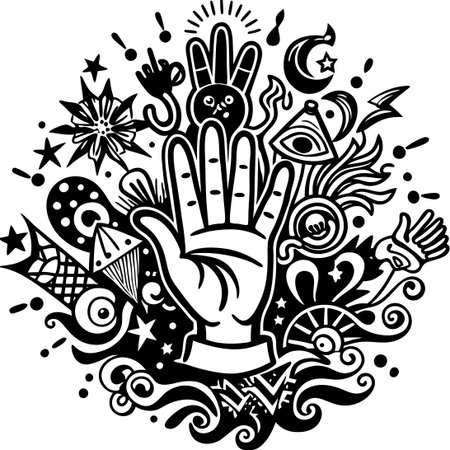 Colorful Vector Graphics Depicting a Range of Animated Hand Gesturesのイラスト素材