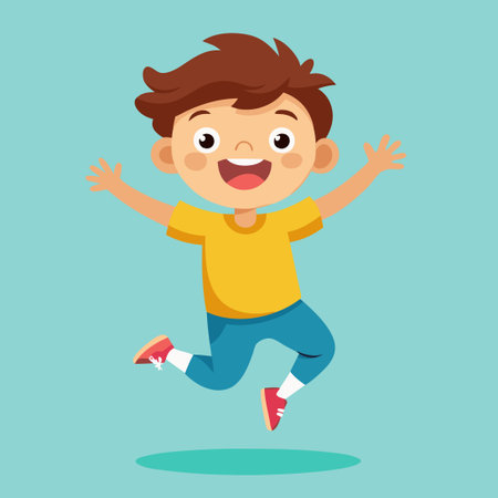 Ecstatic Child Leaping with Exuberance and Joyのイラスト素材