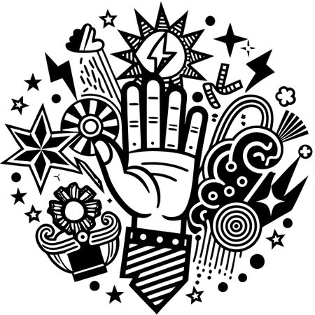 Vibrant Hand Gestures for Eye-Catching Visualizationsのイラスト素材