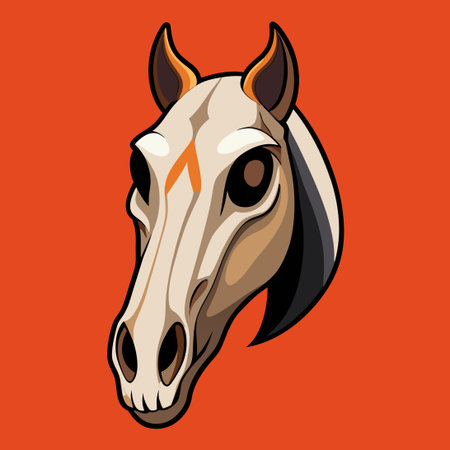 Intricate Vector Illustration of an Equine Skullのイラスト素材