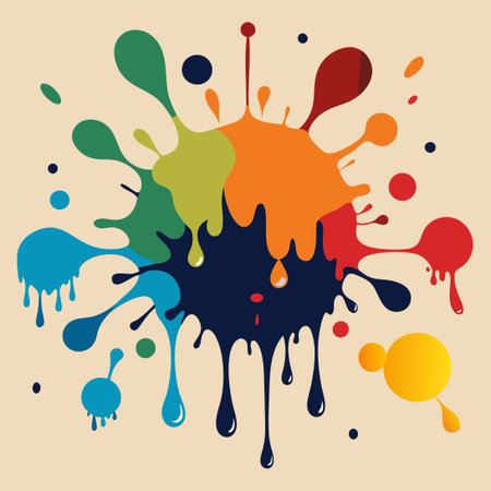 Ink Drop Splashing with Paint and Grunge Textureのイラスト素材