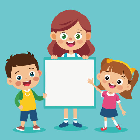 Little Artists Unleash Creativity on a Large Whiteboardのイラスト素材