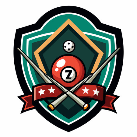 Vector Illustration of a Billiard Ball Logo Template for Sports and Recreationのイラスト素材