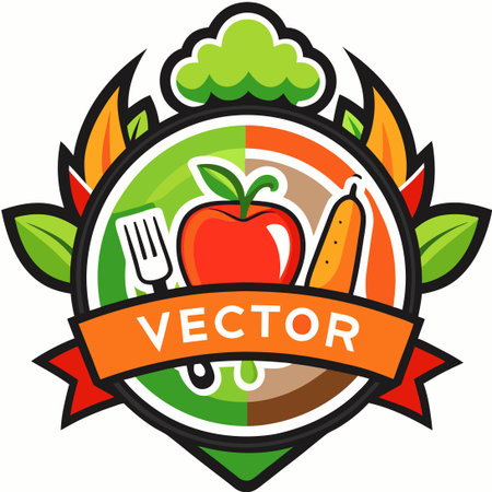 Vector Illustration of a Food Logo with Customizable Design (2)のイラスト素材