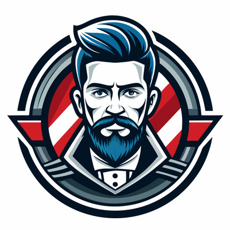 Artistic Barbershop Logo Vector Design for Stylists and Saloonsのイラスト素材