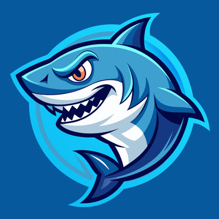 Ferocious Shark Vector Illustration for Design Projectsのイラスト素材