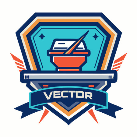 Vector Illustration of a Screen-Printed Business Logo with Vibrant Colorsのイラスト素材