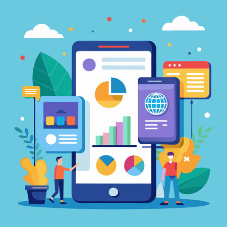 Comprehensive Mobile Phone Presentation Slide for Business and Technologyのイラスト素材