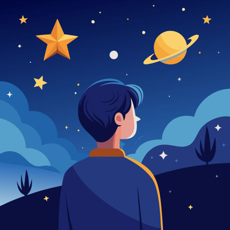 Mesmerizing Night Sky with Myriad Stars in the Milky Wayのイラスト素材