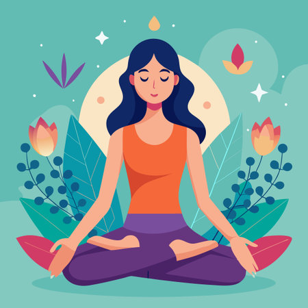 Mystical Silhouettes of Esoteric Yoga Women Engaged in Enchanting Ritualsのイラスト素材