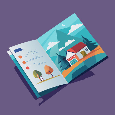 Modern and Clean Brochure Template with Two Customizable Pagesのイラスト素材