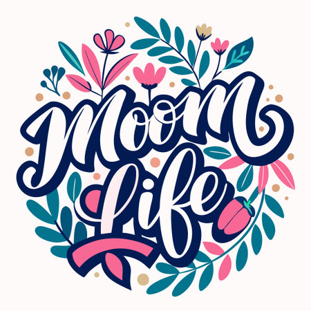 Mother's Day Handwritten Lettering Quote for T-shirts and Cardsのイラスト素材