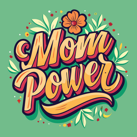 Empowering Mom Quote Postcard with Modern Lettering for T-Shirt Designのイラスト素材