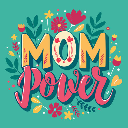 Empowering Mother's Day Card with Handwritten Brush-Lettered Quote Inspired by TSHのイラスト素材