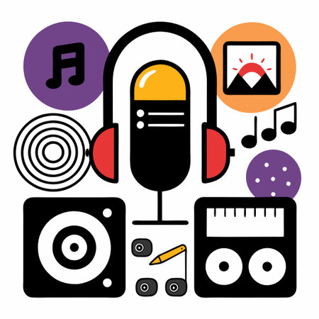 Comprehensive Music Audio Icon Set in Filigree Style, Black and Whiteのイラスト素材