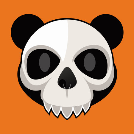 Detailed Panda Skull with Scientific Annotations (Illustration 3)のイラスト素材