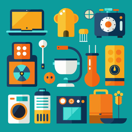 Comprehensive Paforo Icon Set for Smart Home Appliances and Devicesのイラスト素材