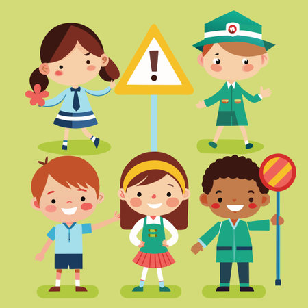 Traffic Safety Awareness for Kids: Importance of Obeying Traffic Signsのイラスト素材