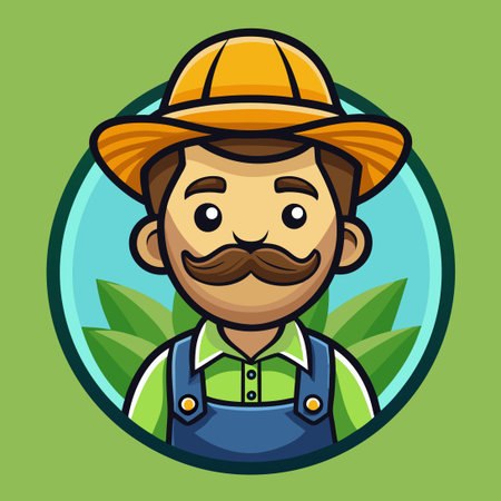 Animated Mascot of a Friendly Soya Farmer Enthusiastically Wavingのイラスト素材