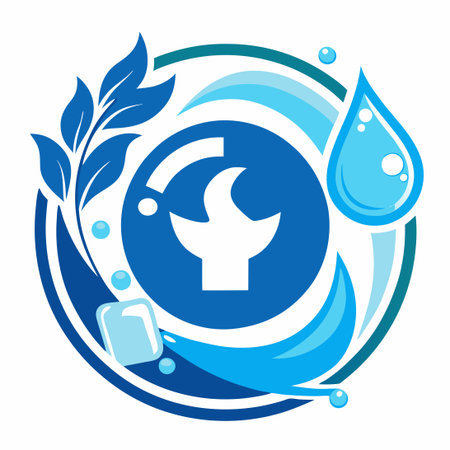 Creative Social Water Logo Template with Bold Typography and Splash Designのイラスト素材