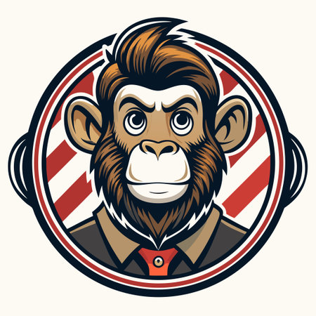 Nostalgic Monkey Barbershop Logo for a Vintage Appeal