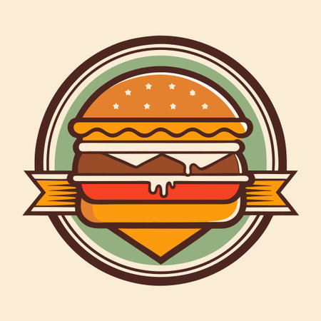 Retro-styled Logo Vector Graphic for a Mouthwatering Burger Jointのイラスト素材