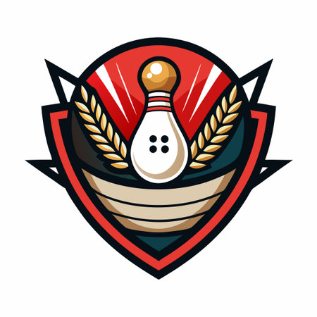 Sports Bowling Vintage Logo Vector Template with Modern Twistのイラスト素材