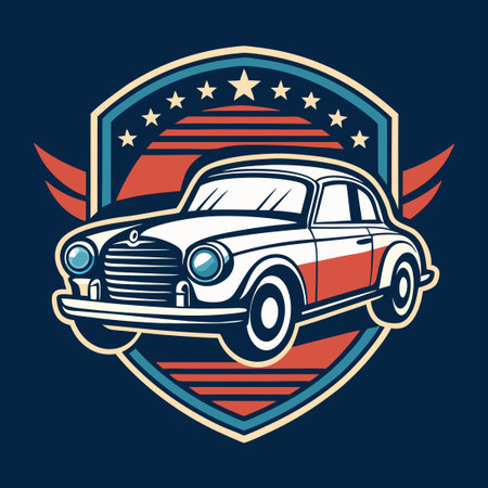 Vintage Automobile Emblem Adornment Template in Vector Formatのイラスト素材