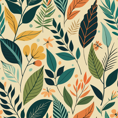 Foliage Vector Wall Art Template with Botanical Elements