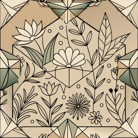 Delicate Envelope Adorned with Botanical Line Drawing in Nature's Graceのイラスト素材