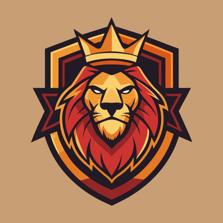 Vintage Lion King Logo Vector Template for Design and Brandingのイラスト素材