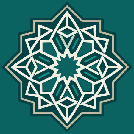 Ornate Islamic Geometric Design for CNC Laser Cutting Vectorのイラスト素材