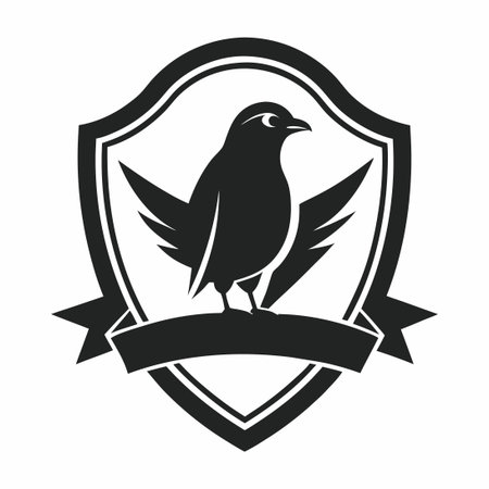 Silhouette Bird Badge Logo Template for Vector Graphicsのイラスト素材