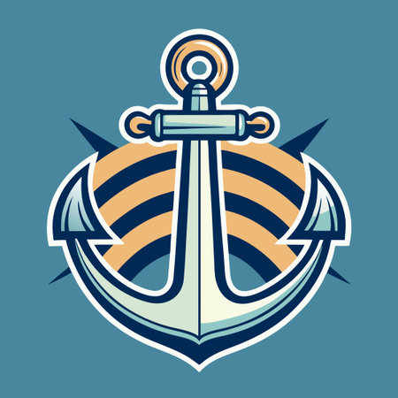 Vintage Anchor Sailor Logo Element Vector Image Template