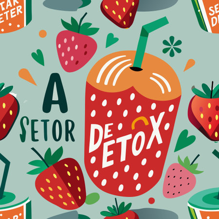 Refreshing Strawberry Detox Vector Illustration for a Healthy Lifestyleのイラスト素材