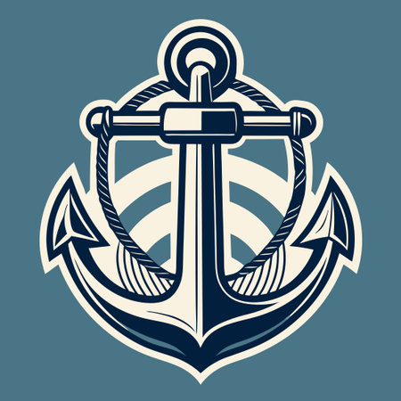 Vintage Sailor Anchor Logo Vector Template for Nautical Design